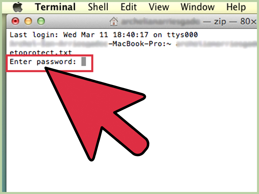 password for zip file mac